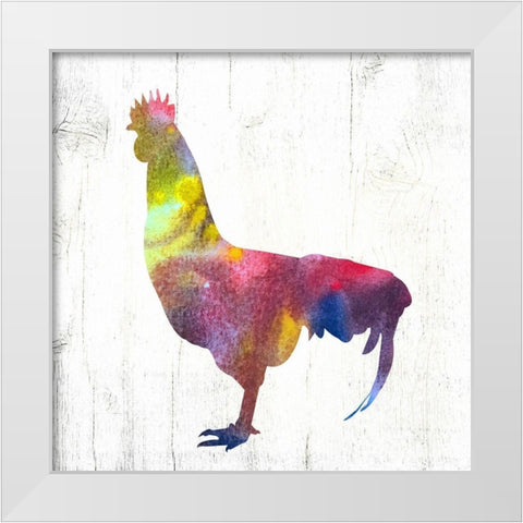 Rooster II White Modern Wood Framed Art Print by Wieners, Valerie