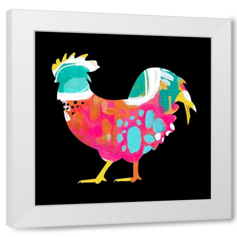 Rooster III White Modern Wood Framed Art Print by Wieners, Valerie