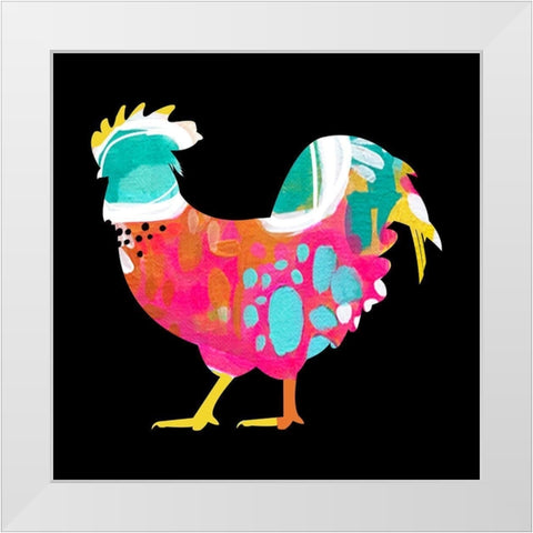 Rooster III White Modern Wood Framed Art Print by Wieners, Valerie