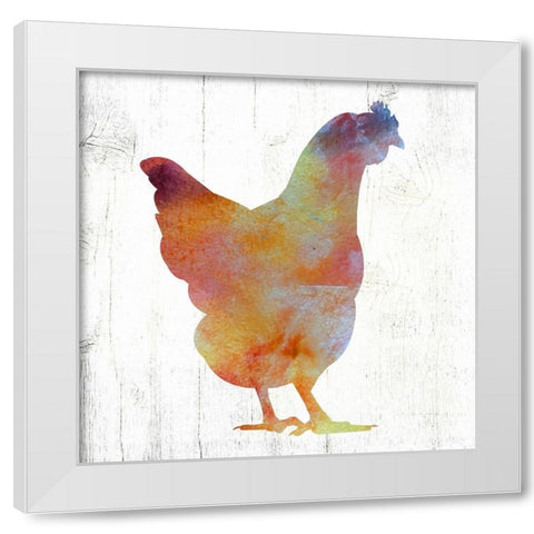 Hen II White Modern Wood Framed Art Print by Wieners, Valerie