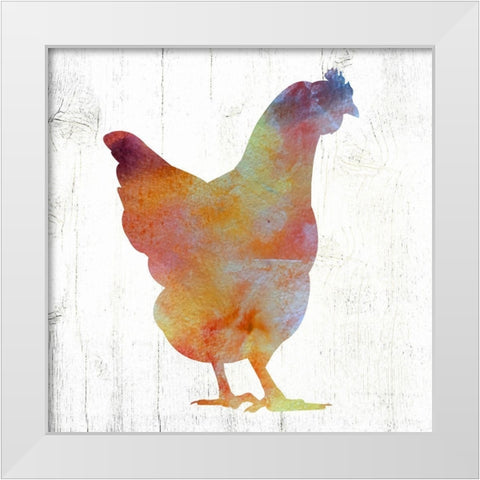 Hen II White Modern Wood Framed Art Print by Wieners, Valerie
