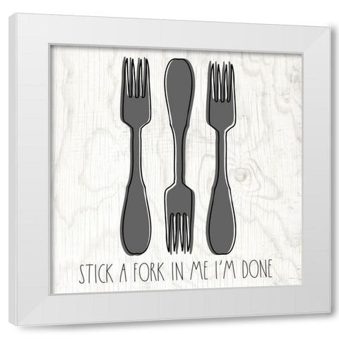 Fork White Modern Wood Framed Art Print by Wieners, Valerie