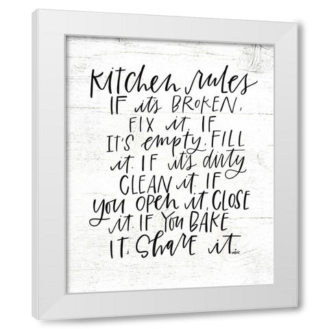Kitchen Rules White Modern Wood Framed Art Print by Wieners, Valerie