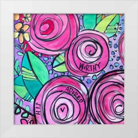 Floral White Modern Wood Framed Art Print by Wieners, Valerie