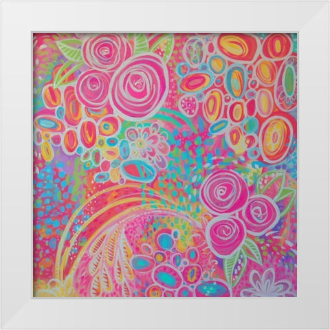 Florals White Modern Wood Framed Art Print by Wieners, Valerie