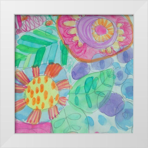 Floral White Modern Wood Framed Art Print by Wieners, Valerie