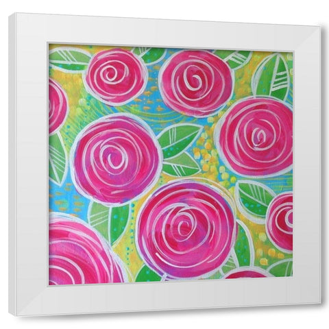 Floral White Modern Wood Framed Art Print by Wieners, Valerie