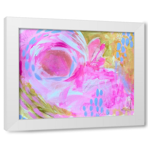 Pink White Modern Wood Framed Art Print by Wieners, Valerie