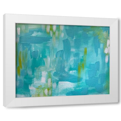 Blue White Modern Wood Framed Art Print by Wieners, Valerie