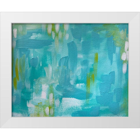 Blue White Modern Wood Framed Art Print by Wieners, Valerie