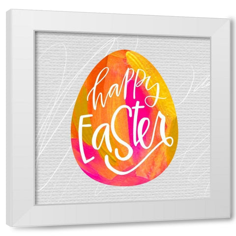 Happy Easter White Modern Wood Framed Art Print by Wieners, Valerie