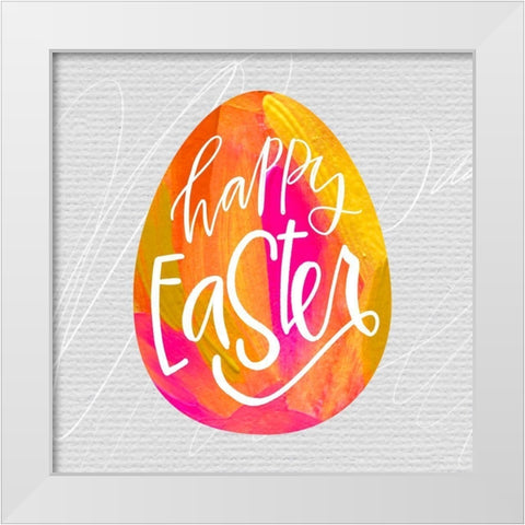 Happy Easter White Modern Wood Framed Art Print by Wieners, Valerie