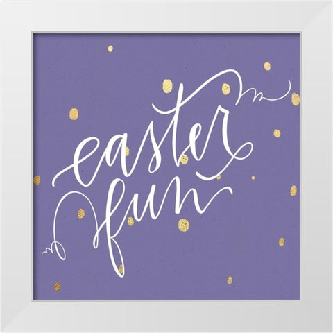 Easter Fun White Modern Wood Framed Art Print by Wieners, Valerie