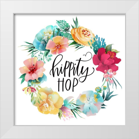 Hippity White Modern Wood Framed Art Print by Wieners, Valerie