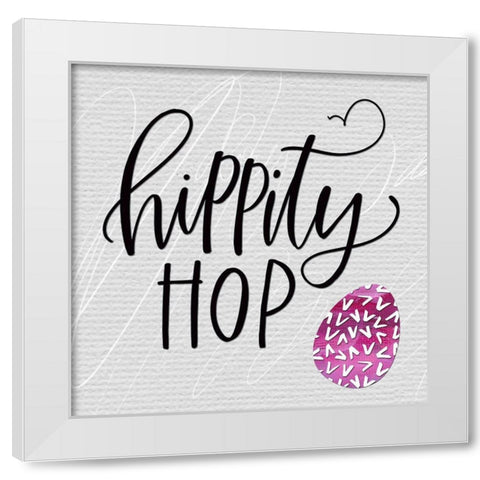 Hippity Hop White Modern Wood Framed Art Print by Wieners, Valerie