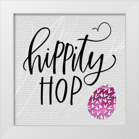 Hippity Hop White Modern Wood Framed Art Print by Wieners, Valerie