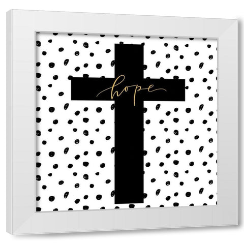 Hope Cross White Modern Wood Framed Art Print by Wieners, Valerie