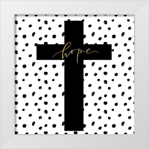 Hope Cross White Modern Wood Framed Art Print by Wieners, Valerie