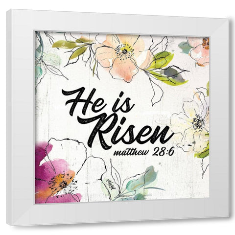 He is Risen White Modern Wood Framed Art Print by Wieners, Valerie