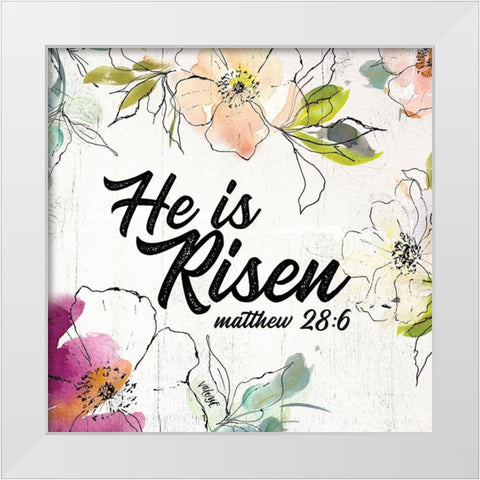 He is Risen White Modern Wood Framed Art Print by Wieners, Valerie