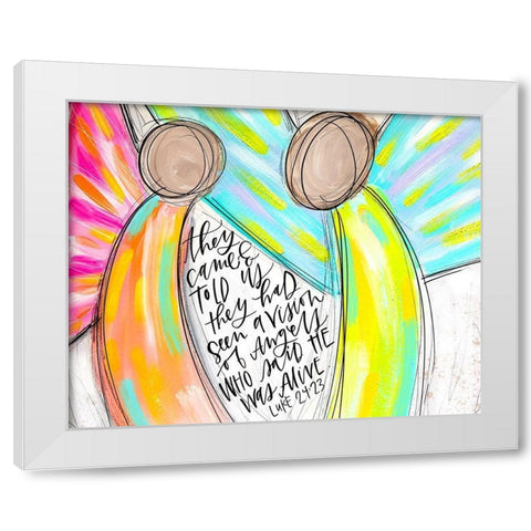Angels w/ Words White Modern Wood Framed Art Print by Wieners, Valerie