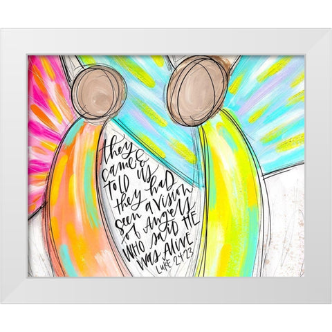 Angels w/ Words White Modern Wood Framed Art Print by Wieners, Valerie