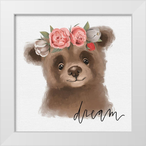 Dream Bear White Modern Wood Framed Art Print by Wieners, Valerie