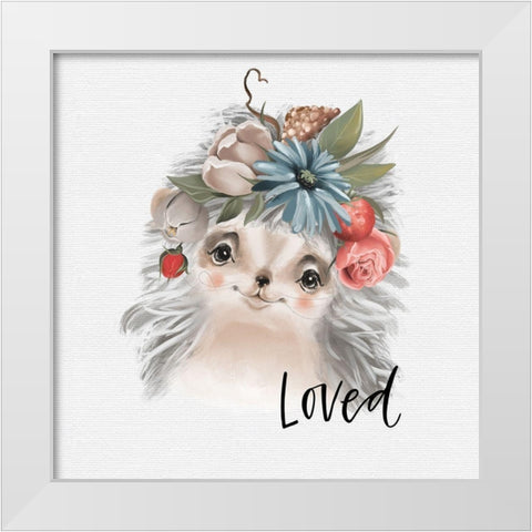 Loved Hedgehog White Modern Wood Framed Art Print by Wieners, Valerie