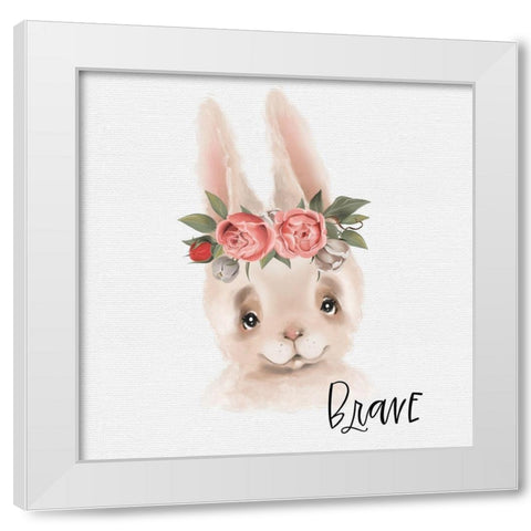 Brave Rabbit White Modern Wood Framed Art Print by Wieners, Valerie