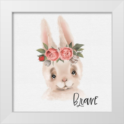 Brave Rabbit White Modern Wood Framed Art Print by Wieners, Valerie
