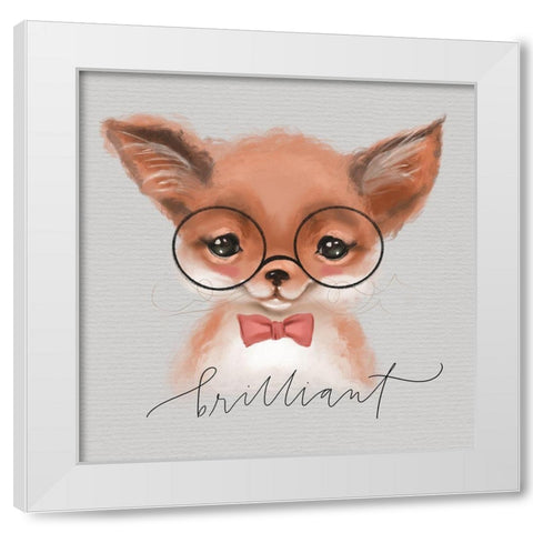 Brilliant Fox White Modern Wood Framed Art Print by Wieners, Valerie