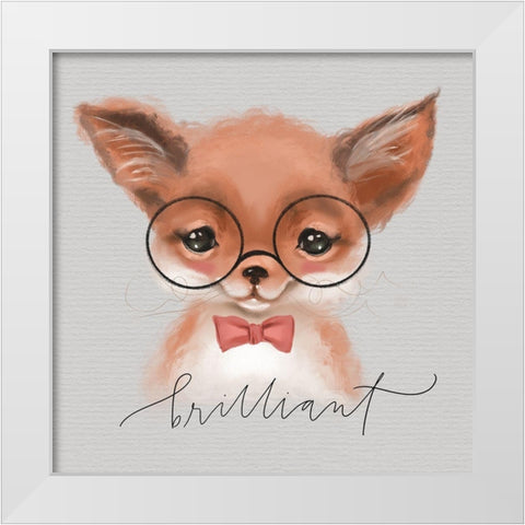 Brilliant Fox White Modern Wood Framed Art Print by Wieners, Valerie