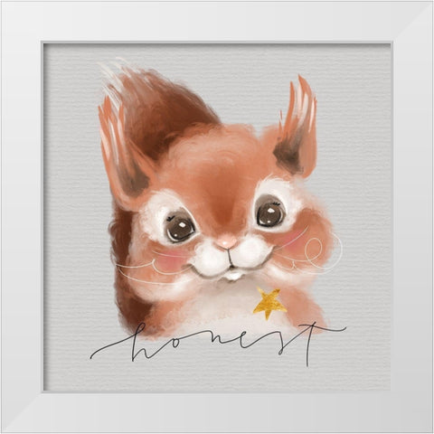 Honest Squirrel White Modern Wood Framed Art Print by Wieners, Valerie