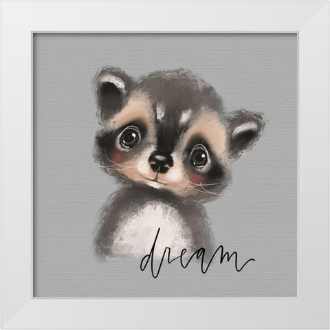 Dream Raccoon White Modern Wood Framed Art Print by Wieners, Valerie