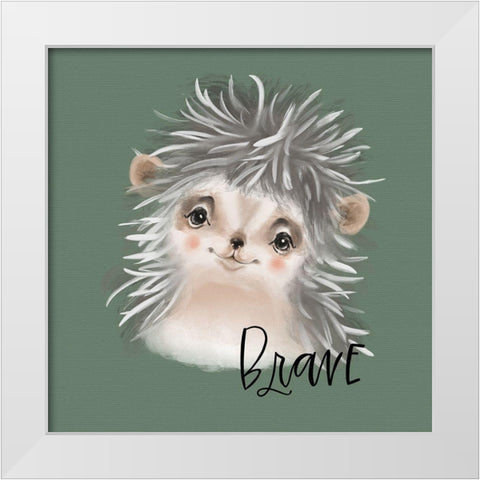 Brave Hedgehog White Modern Wood Framed Art Print by Wieners, Valerie