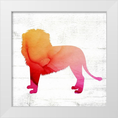 Lion White Modern Wood Framed Art Print by Wieners, Valerie