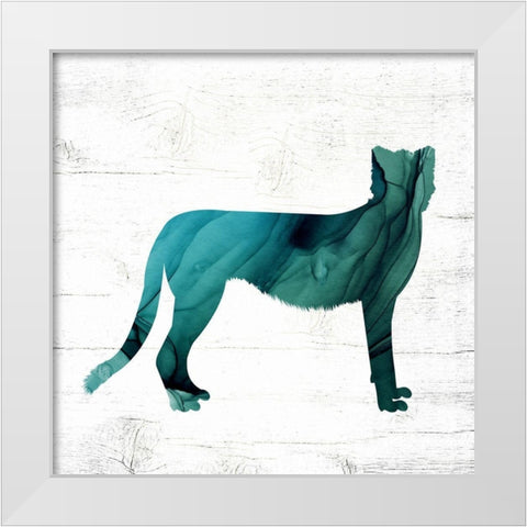 Cheetah White Modern Wood Framed Art Print by Wieners, Valerie