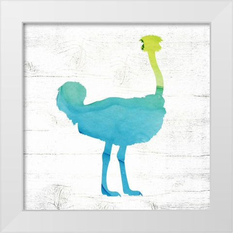 Ostrich White Modern Wood Framed Art Print by Wieners, Valerie
