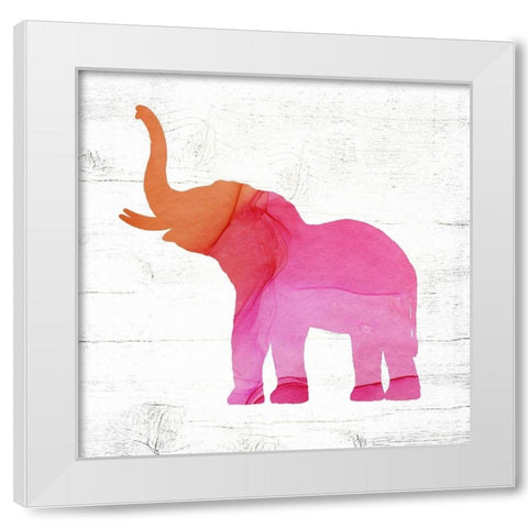 Elephant White Modern Wood Framed Art Print by Wieners, Valerie