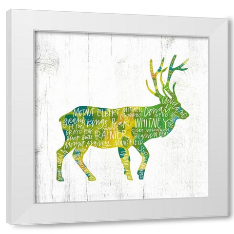 Elk White Modern Wood Framed Art Print by Wieners, Valerie