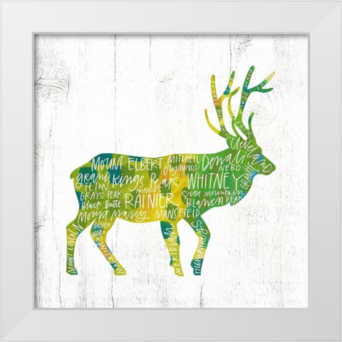 Elk White Modern Wood Framed Art Print by Wieners, Valerie