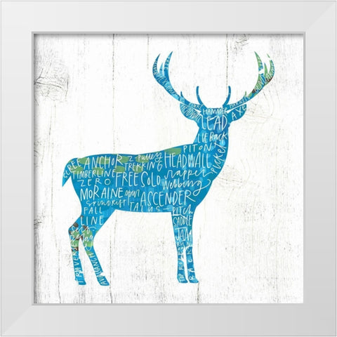 Deer White Modern Wood Framed Art Print by Wieners, Valerie