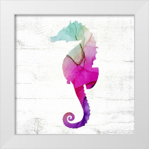 Seahorse White Modern Wood Framed Art Print by Wieners, Valerie