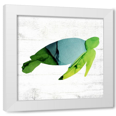 Sea Turtle White Modern Wood Framed Art Print by Wieners, Valerie