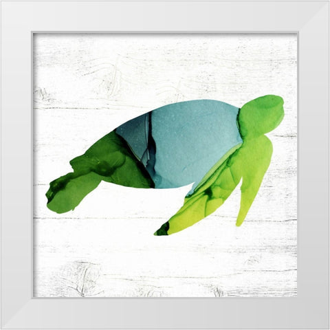 Sea Turtle White Modern Wood Framed Art Print by Wieners, Valerie