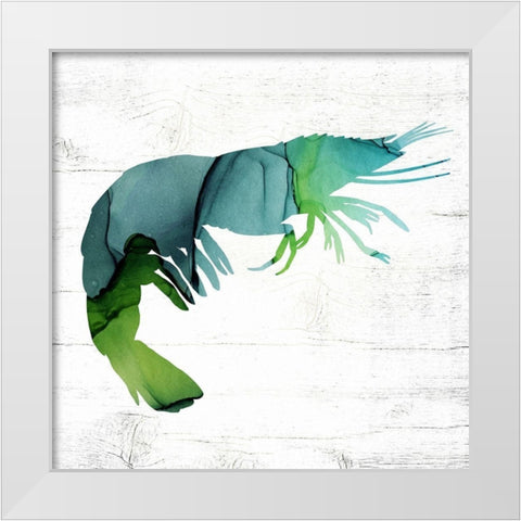 Shrimp White Modern Wood Framed Art Print by Wieners, Valerie