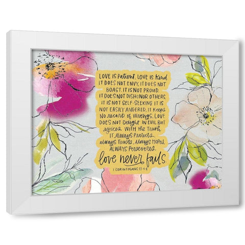 Love is Patient White Modern Wood Framed Art Print by Wieners, Valerie