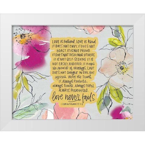 Love is Patient White Modern Wood Framed Art Print by Wieners, Valerie