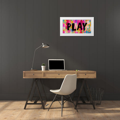 Play White Modern Wood Framed Art Print by Wieners, Valerie