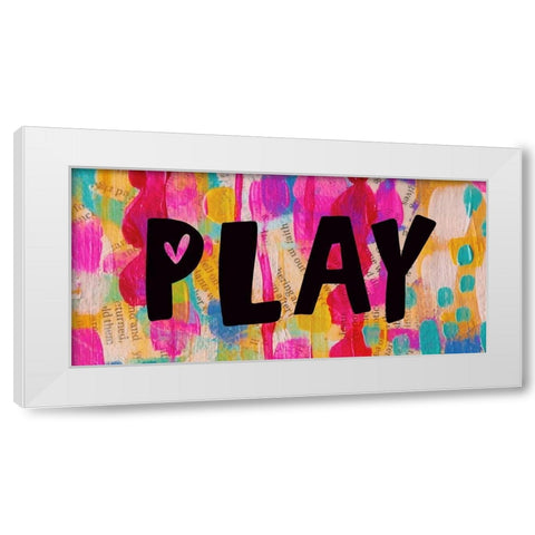 Play White Modern Wood Framed Art Print by Wieners, Valerie